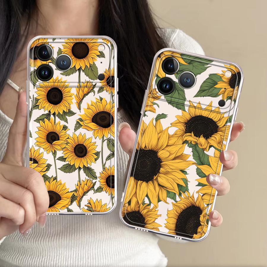 Perfume Pure Xs - Schattig zonnebloempatroon hoesje voor Apple iPhone