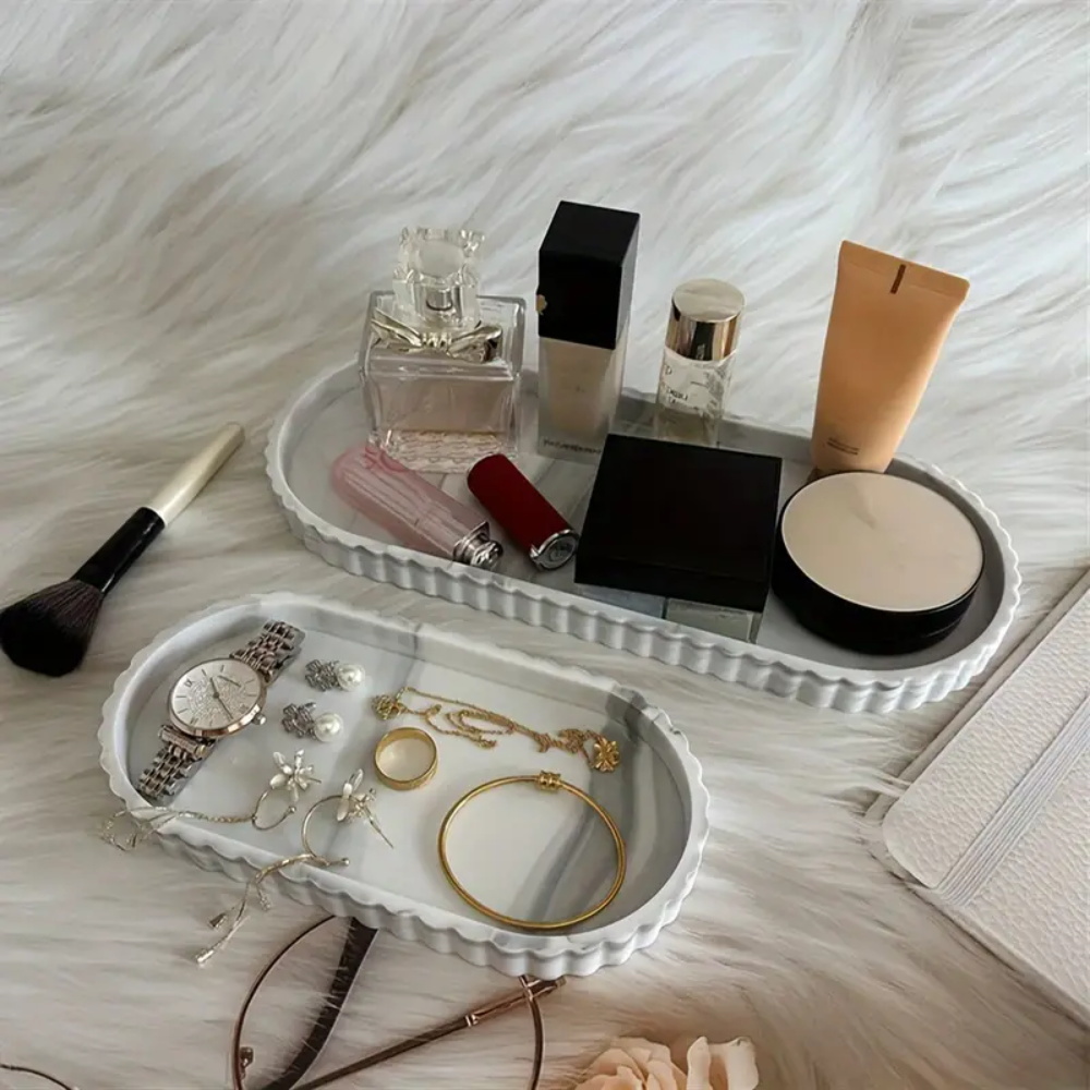 Perfume Fragrance Dispenser - 1-pack kaptafel ovale opbergbak, aanrecht zeepdispenser