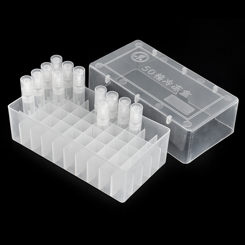Perfume Decant Sample - 52*77*146Mm 50-Grid Plastic Doos Draagbare Parfumflesje